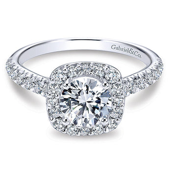 14k White Gold Contemporary Semi-Mount Engagement Ring