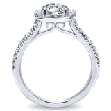 14k White Gold Contemporary Semi-Mount Engagement Ring
