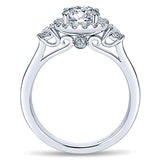 14k White Gold Contemporary Semi-Mount Engagement Ring
