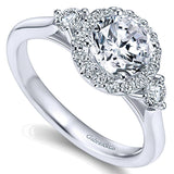 14k White Gold Contemporary Semi-Mount Engagement Ring