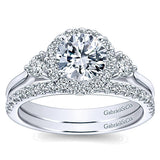14k White Gold Contemporary Semi-Mount Engagement Ring