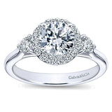 14k White Gold Contemporary Semi-Mount Engagement Ring