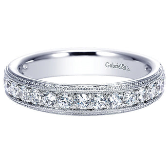 14k White Gold Victorian Straight Anniversary Band