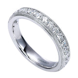 14k White Gold Victorian Straight Anniversary Band