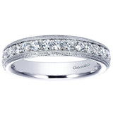 14k White Gold Victorian Straight Anniversary Band