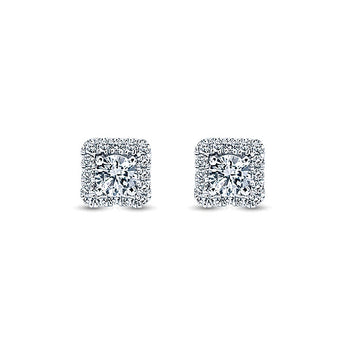 14k White Gold Lusso Diamond Stud