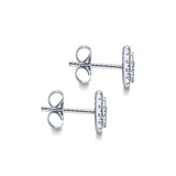 14k White Gold Clustered Diamonds Stud