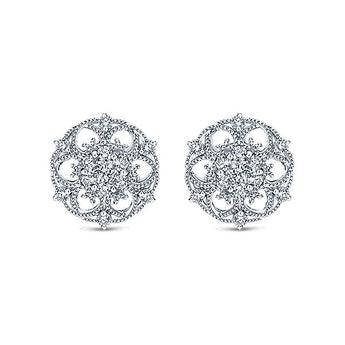 14k White Gold Flirtation Stud