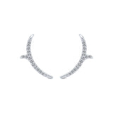 14k White Gold Comets Stud