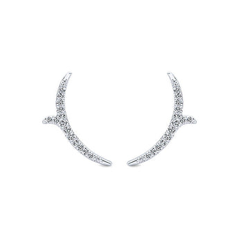 14k White Gold Comets Stud