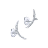 14k White Gold Comets Stud