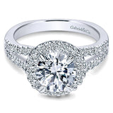 14k White Gold Contemporary Semi-Mount Engagement Ring
