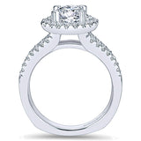 14k White Gold Contemporary Semi-Mount Engagement Ring