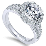 14k White Gold Contemporary Semi-Mount Engagement Ring