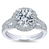 14k White Gold Contemporary Semi-Mount Engagement Ring