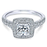 ER10907W44JJ 14k White Gold Contemporary Semi-Mount Engagement Ring