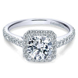 14k White Gold Contemporary Semi-Mount Engagement Ring