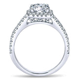 14k White Gold Contemporary Semi-Mount Engagement Ring