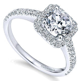 14k White Gold Contemporary Semi-Mount Engagement Ring