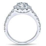 14k White Gold Contemporary Semi-Mount Engagement Ring