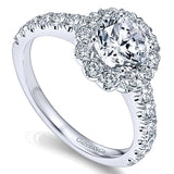 14k White Gold Contemporary Semi-Mount Engagement Ring