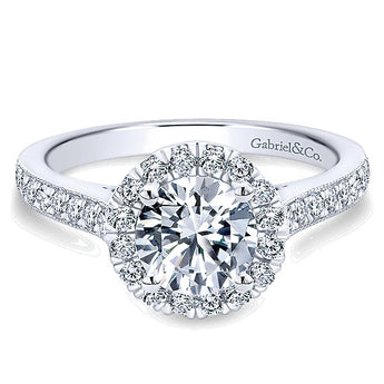 14k White Gold Victorian Semi-Mount Engagement Ring