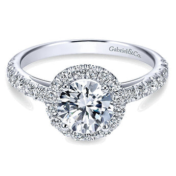 14k White Gold Contemporary Semi-Mount Engagement Ring