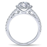 14k White Gold Contemporary Semi-Mount Engagement Ring