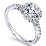 14k White Gold Contemporary Semi-Mount Engagement Ring