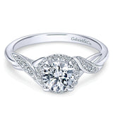 14k White Gold Contemporary Semi-Mount Engagement Ring