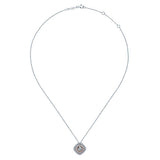 14k White/pink Gold Clustered Diamonds Fashion Necklace