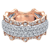 14k White/pink Gold Contemporary Fancy Anniversary Band
