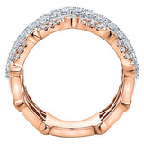 14k White/pink Gold Contemporary Fancy Anniversary Band