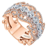 14k White/pink Gold Contemporary Fancy Anniversary Band