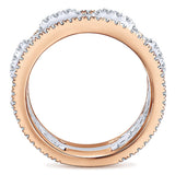14k White/pink Gold Contemporary Fancy Anniversary Band