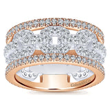 14k White/pink Gold Contemporary Fancy Anniversary Band