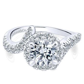 14k White/Pink Gold Blush Semi-Mount Engagement Ring