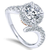 14k White/Pink Gold Blush Semi-Mount Engagement Ring