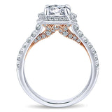 14k White/pink Gold Blush Semi-Mount Engagement Ring