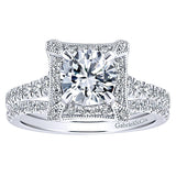 14k White/pink Gold Blush Semi-Mount Engagement Ring