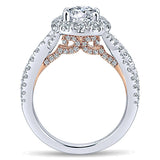 14k White/pink Gold Blush Semi-Mount Engagement Ring