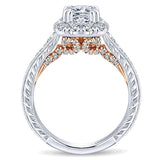 14k White/pink Gold Blush Semi-Mount Engagement Ring