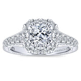 14k White/pink Gold Blush Semi-Mount Engagement Ring