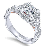 14k White/pink Gold Blush Semi-Mount Engagement Ring