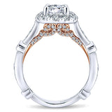 14k White/pink Gold Blush Semi-Mount Engagement Ring