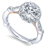 14k White/pink Gold Blush Semi-Mount Engagement Ring