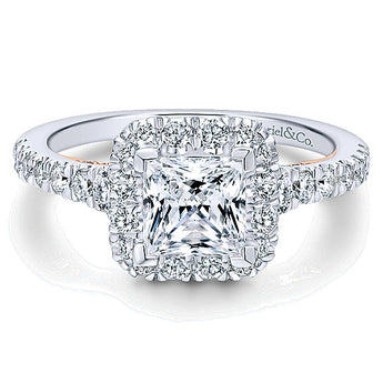 14k White/pink Gold Blush Semi-Mount Engagement Ring