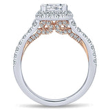 14k White/pink Gold Blush Semi-Mount Engagement Ring