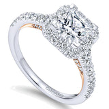 14k White/pink Gold Blush Semi-Mount Engagement Ring
