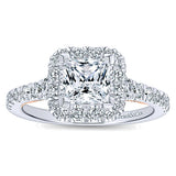 14k White/pink Gold Blush Semi-Mount Engagement Ring